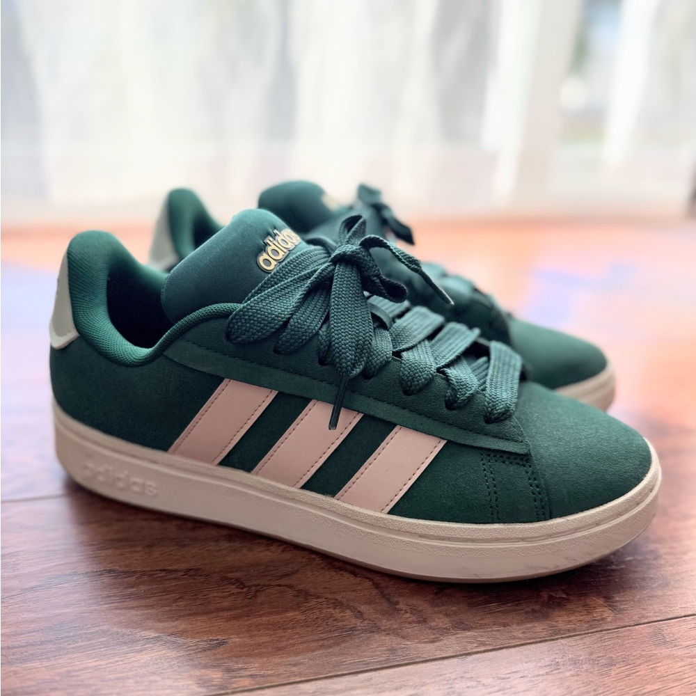 Adidas Green & Pink Quartz Grand Court Alpha Platform Sneaker